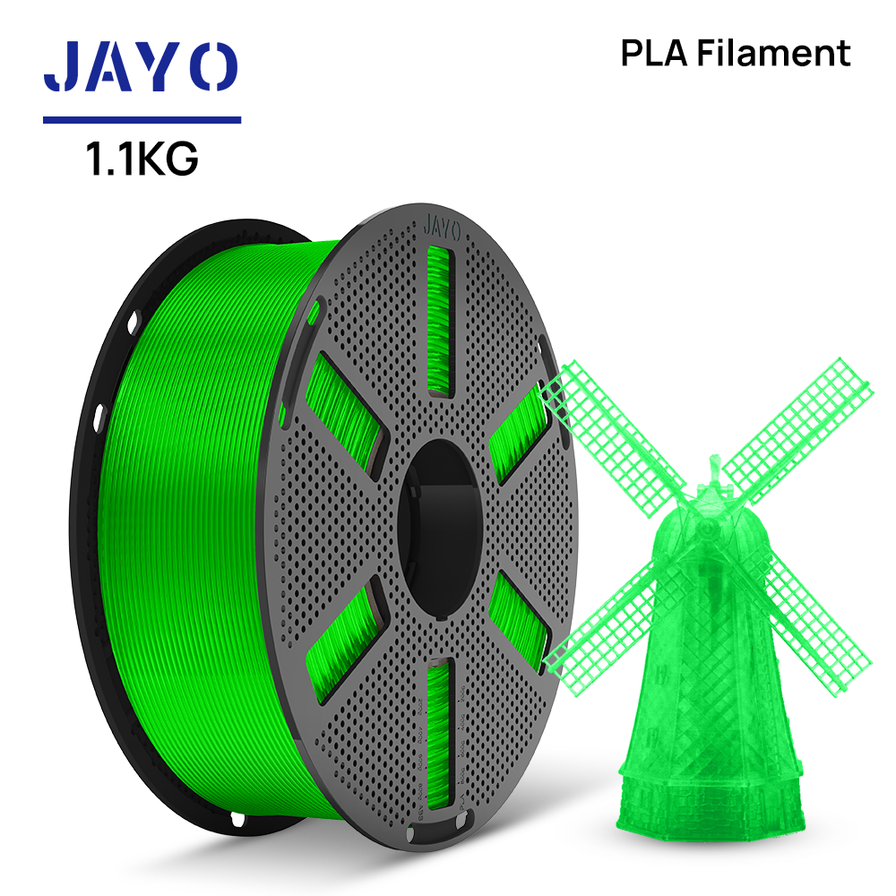 Transparent Green JAYO PLA filament 1.1 kg spool