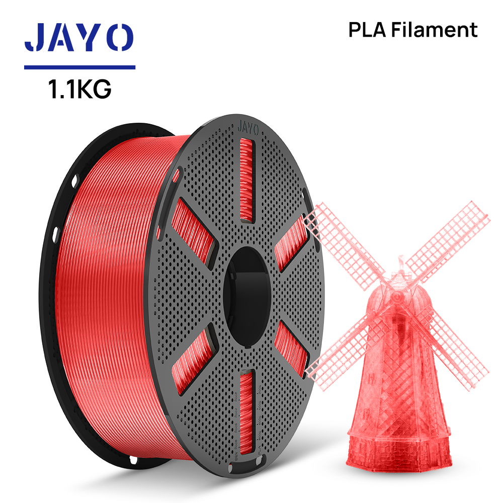 Transparent Red JAYO PLA filament 1.1 kg spool