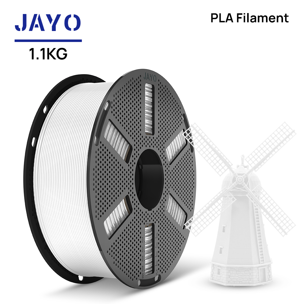 White JAYO PLA filament 1.1 kg spool